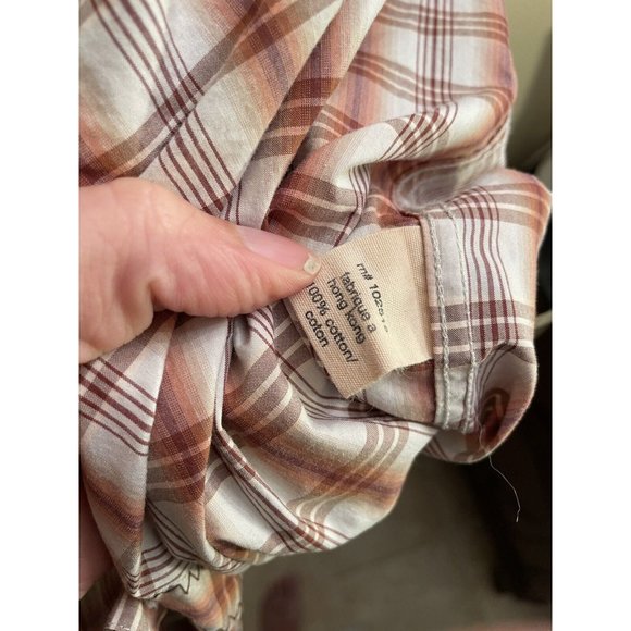 John Varvatos Men’s Long Sleeve XL Rust Red Plaid Button up Western Shirt - Picture 10 of 10